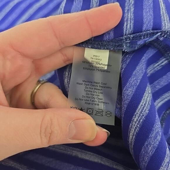 Title Nine Purple Striped Selkie Athletic Tunic Dress Size Small Snap Henley - Picture 10 of 12